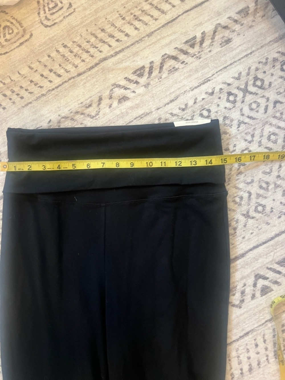 Black Wide-Leg Yoga Pants with Fold-Over Waistband - Picture 4 of 10